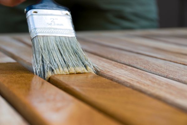 staining a deck